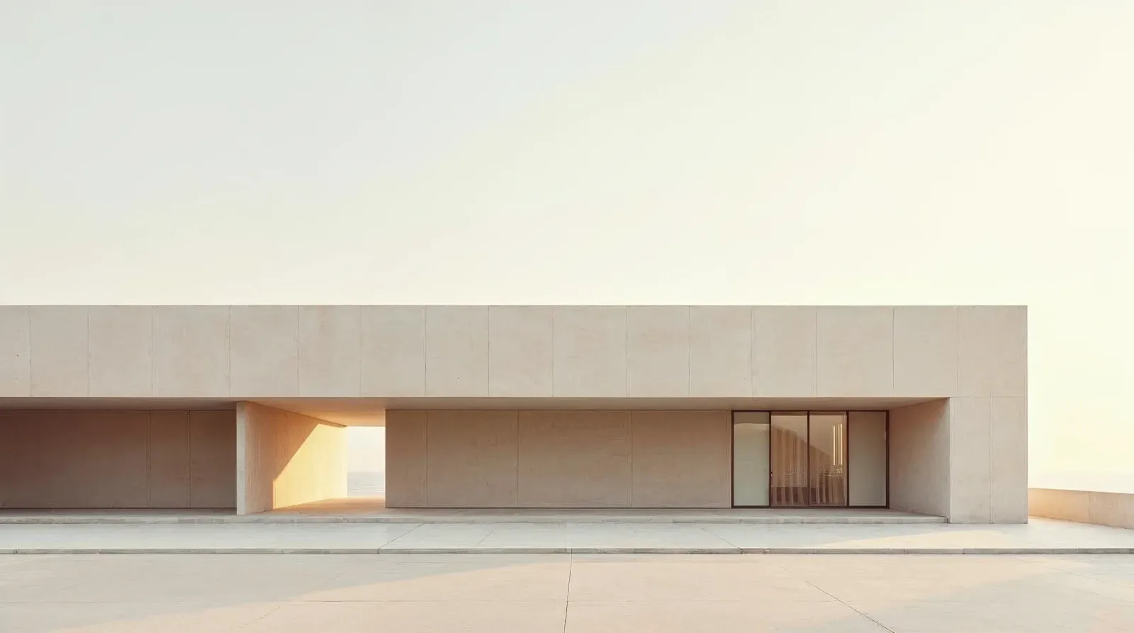 Arquitectura corporativa contemporánea en tonos neutros